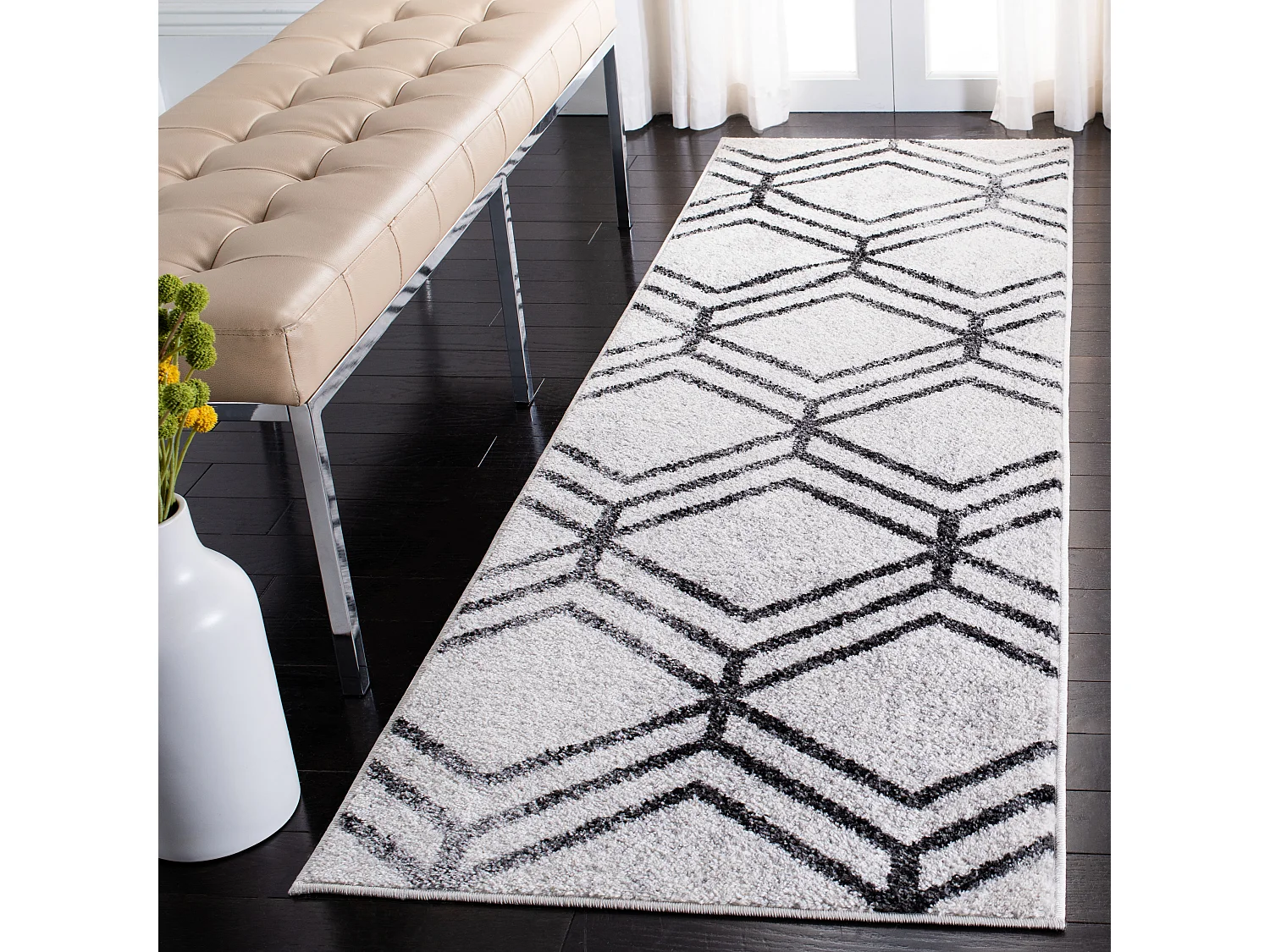 Tapis Ivoire/Fusain 76 X 183 cm - Riley