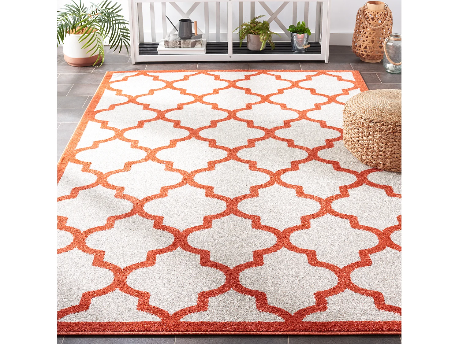 Tapis Neutre/Orange 122 X 183 cm - Derby