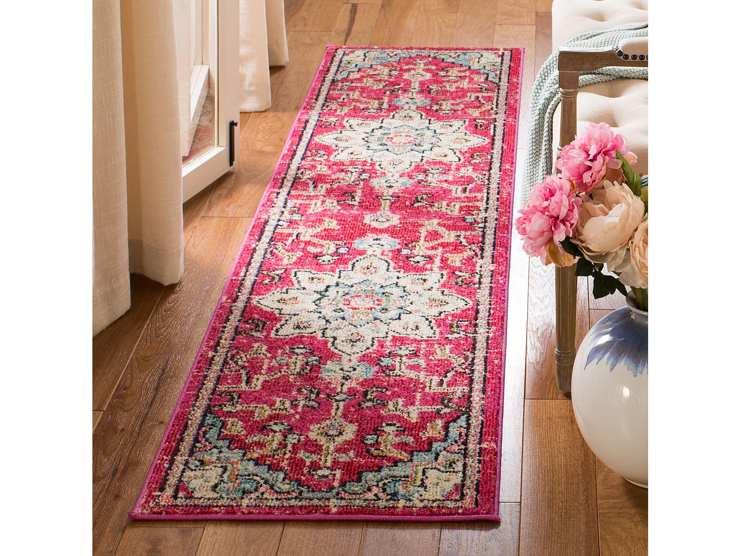 Tapis Fuchsia/Bleu 66 X 183 cm - Malaya