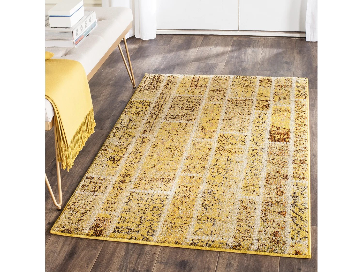 Tapis Jaune/Multicolore 122 X 170 cm - Effi