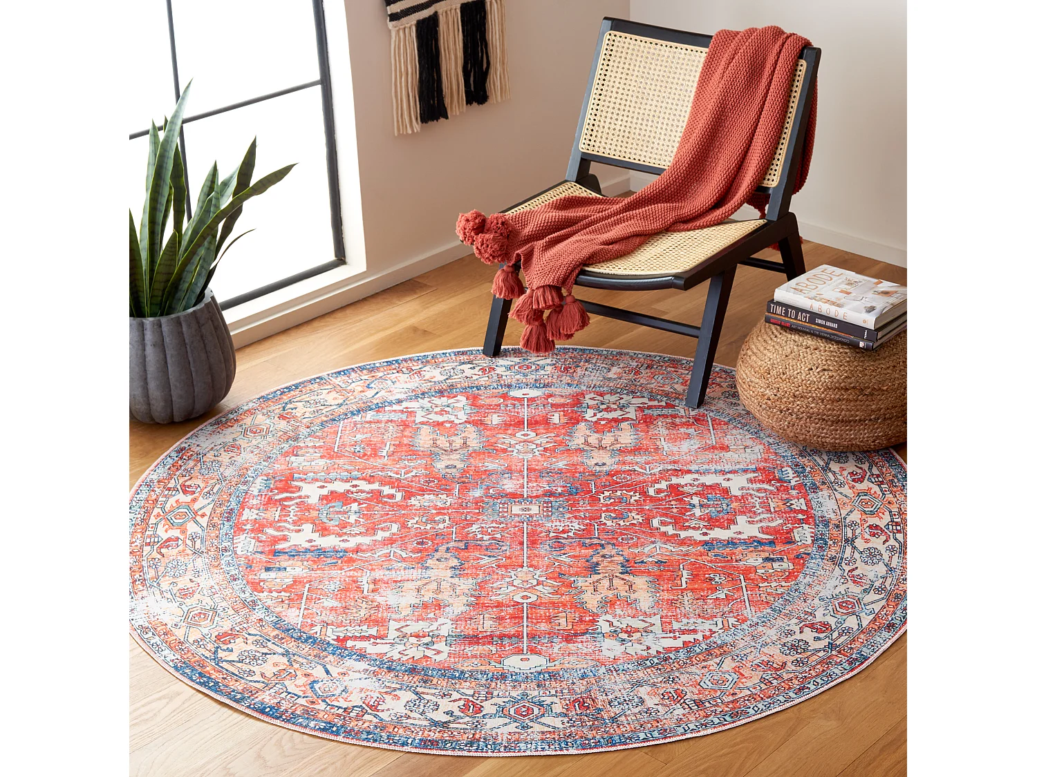 Tapis Rouille/Aqua 183 X 183 cm - Addilyn