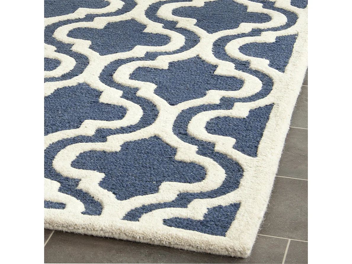 Tapis Bleu Marine/Neutre 91 X 152 cm - Oriana