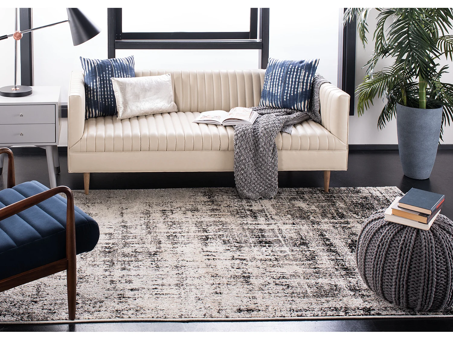 Tapis Gris/Noir 155 X 229 cm - Brianna