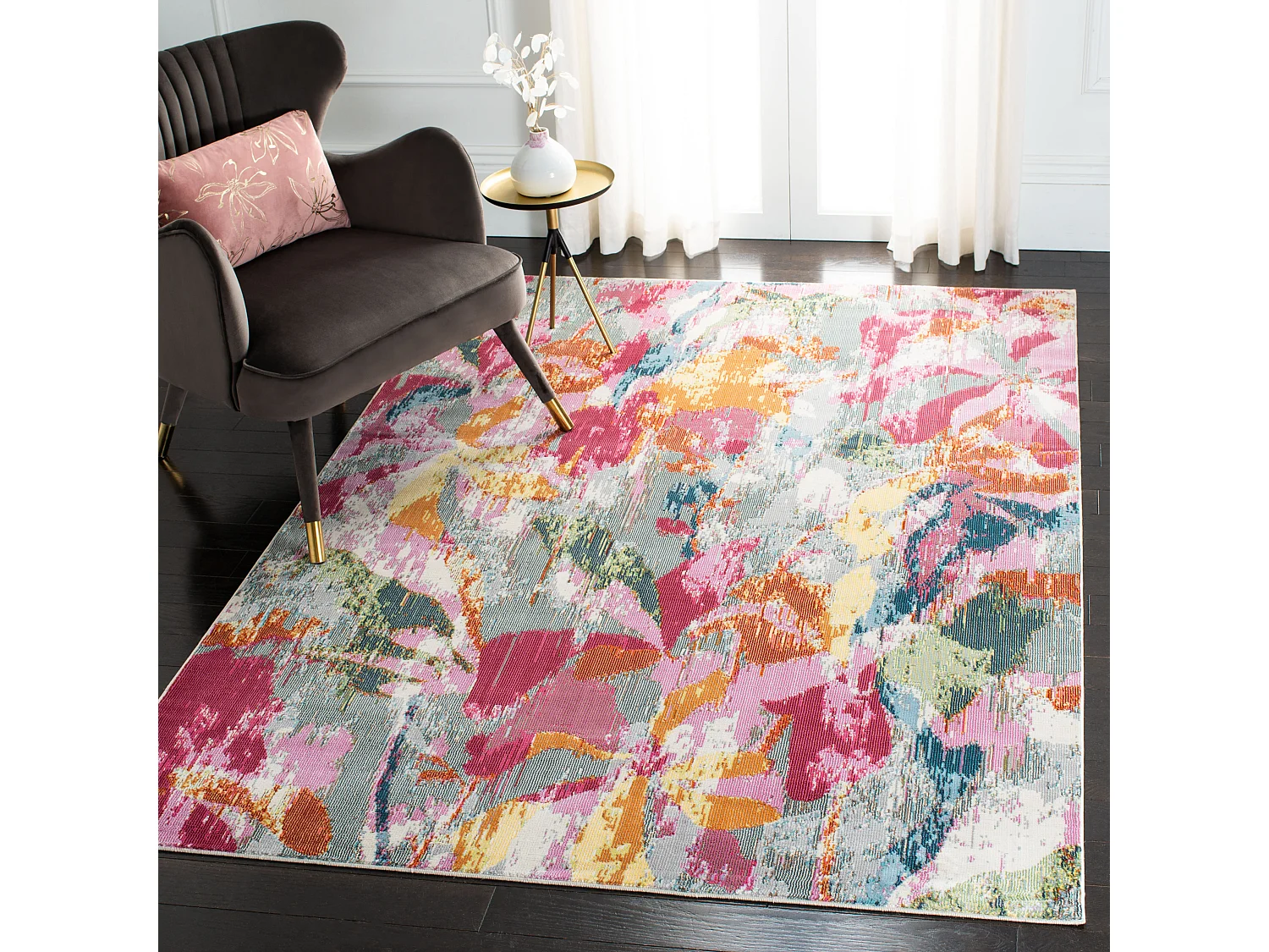 Tapis Gris/Rose 122 X 183 cm - Oakley