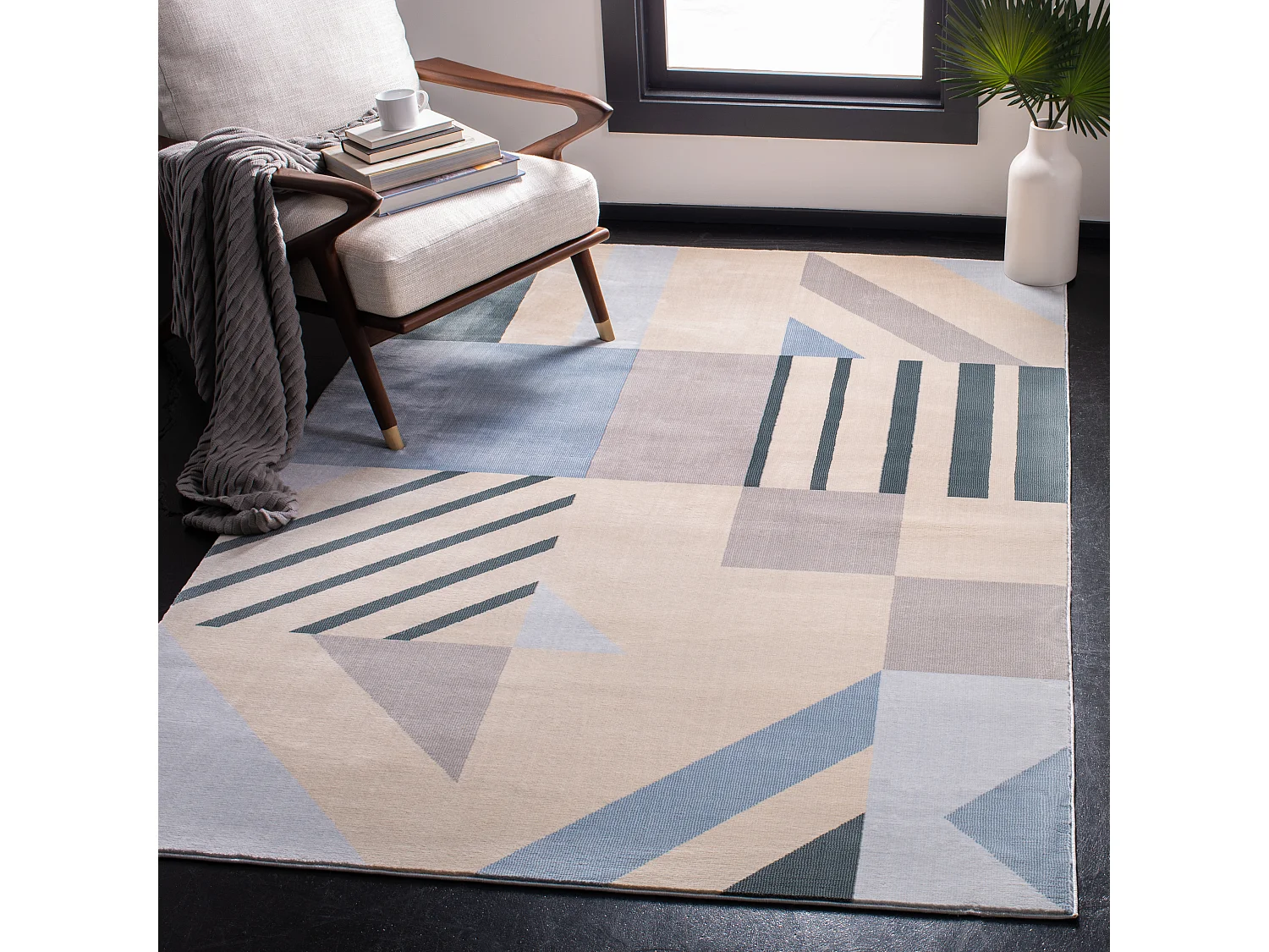 Tapis Neutre/Bleu 160 X 231 cm - Nalani