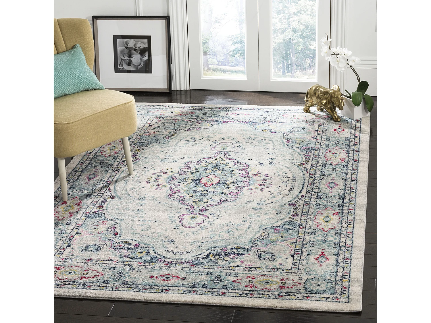 Tapis Gris/Rose 160 X 229 cm - Selena