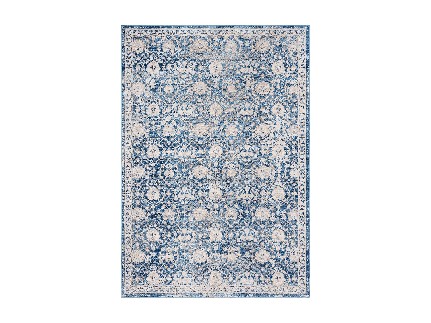 Tapis Bleu marine ; Creme 183 X 274 cm - Flo