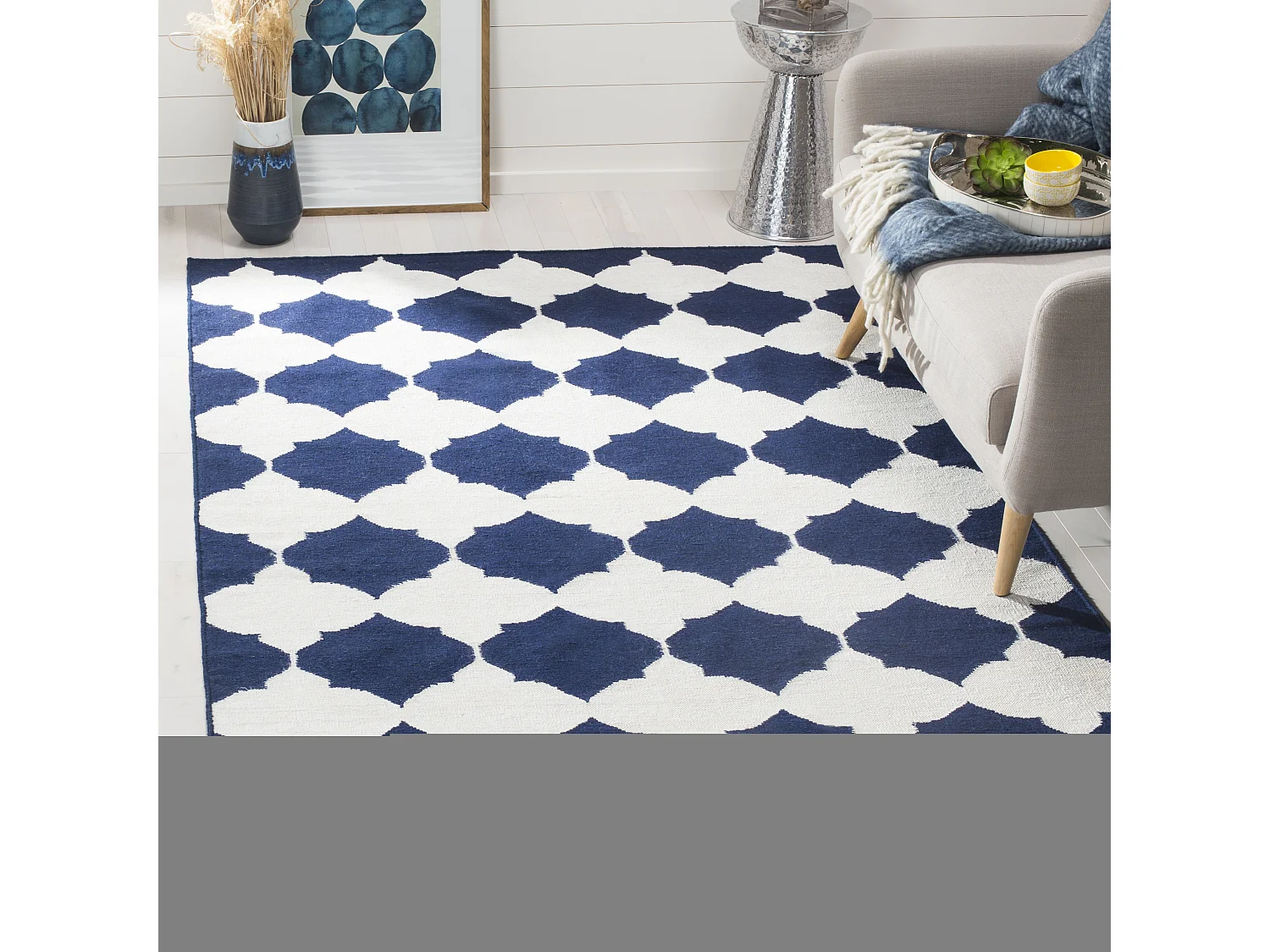 Tapis Bleu Marine/Neutre 122 X 183 cm - Tangier