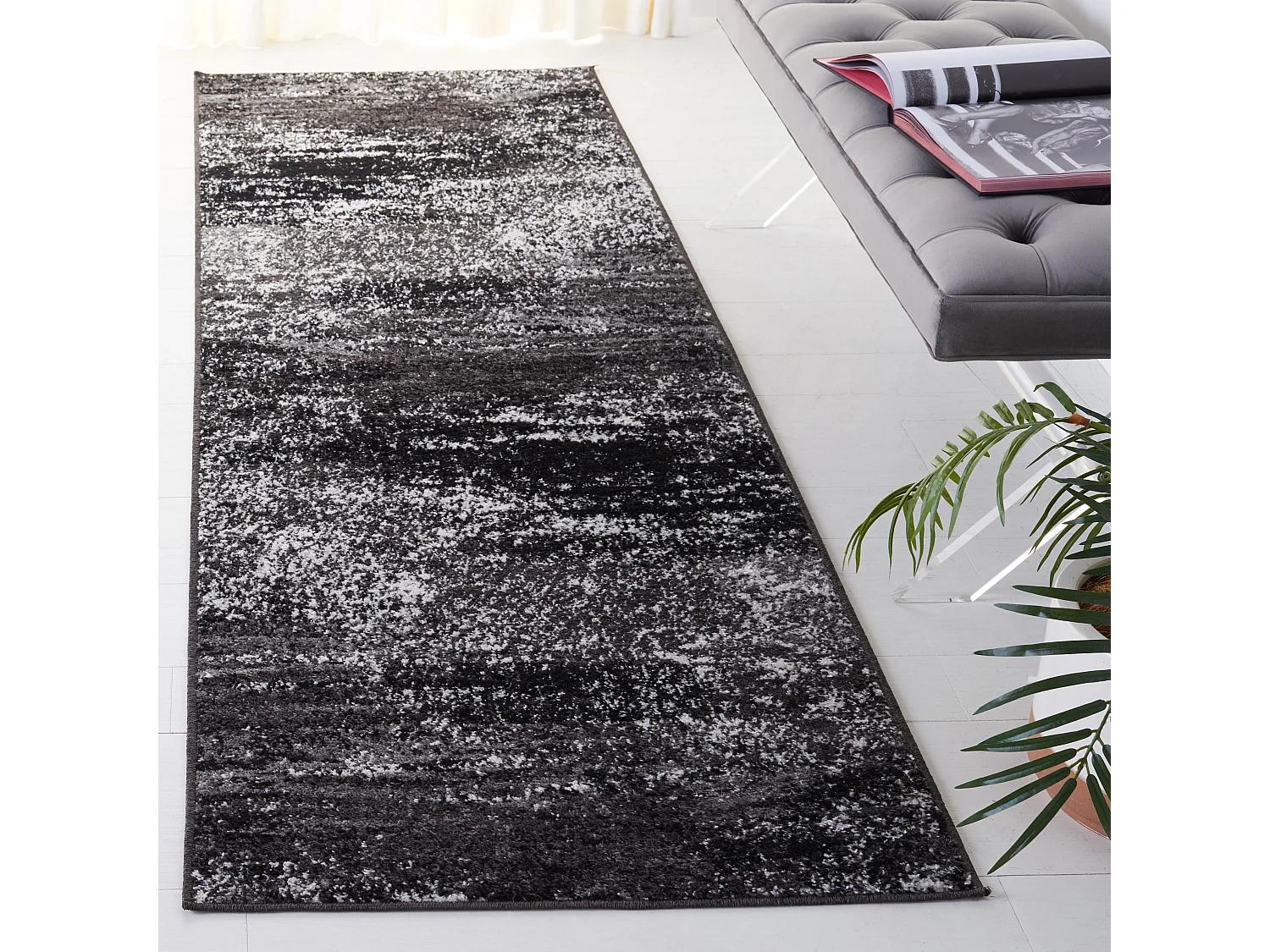 Tapis Gris/Noir 76 X 244 cm - Angelyna