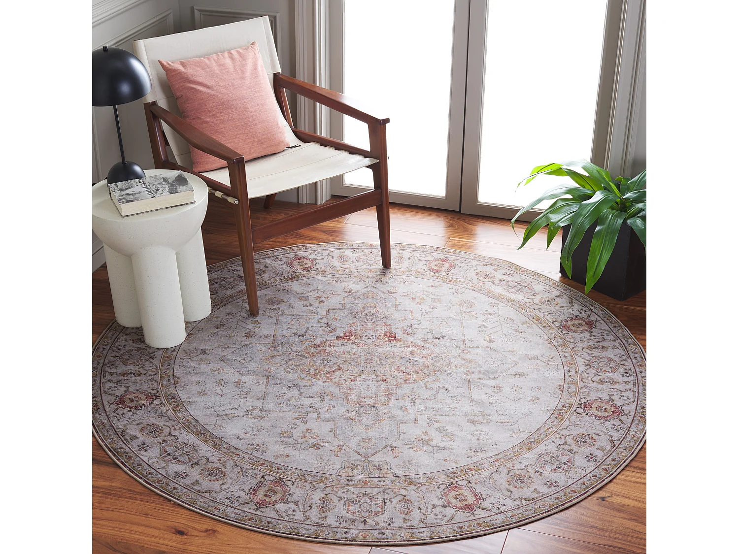 Tapis Gris clair/Rouille 198 X 198 cm - Primrose