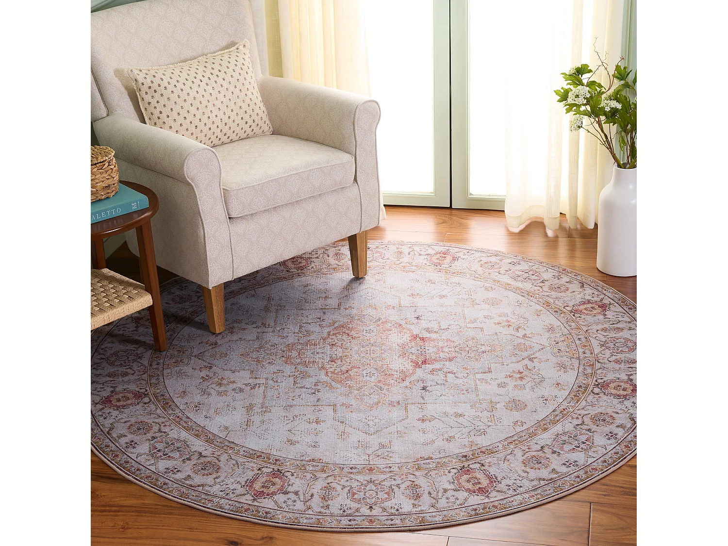 Tapis Gris clair/Rouille 198 X 198 cm - Primrose