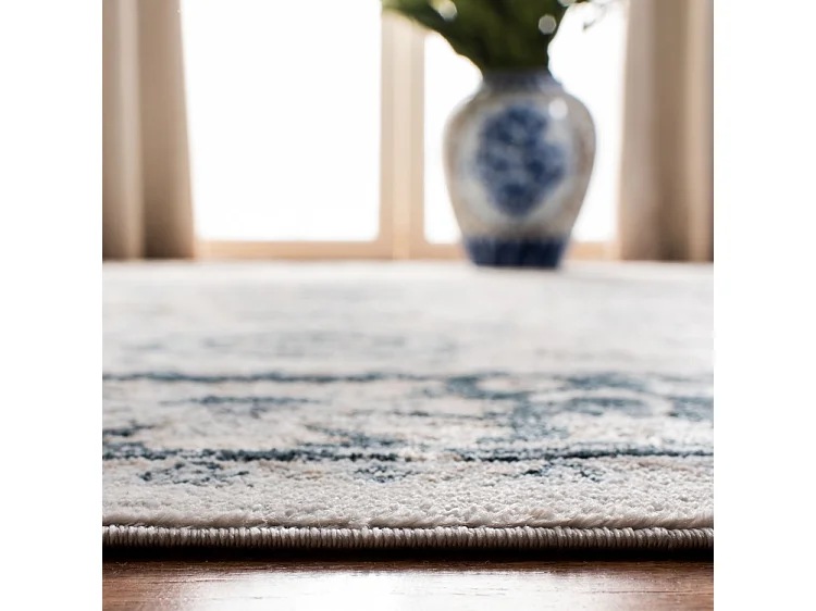 Tapis Neutre/Bleu Marine 91 X 152 cm - Alayna