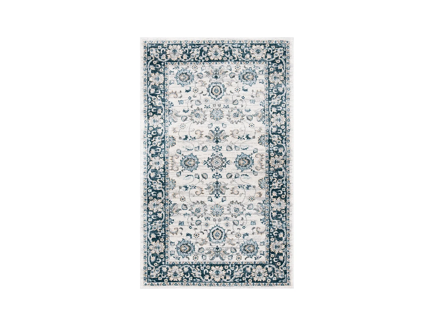 Tapis Neutre/Bleu Marine 91 X 152 cm - Alayna