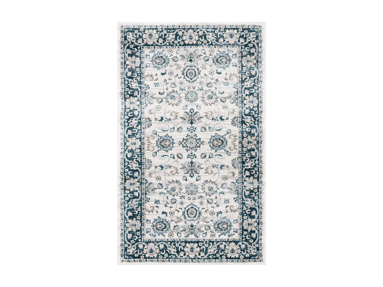 Tapis Neutre/Bleu Marine 91 X 152 cm - Alayna