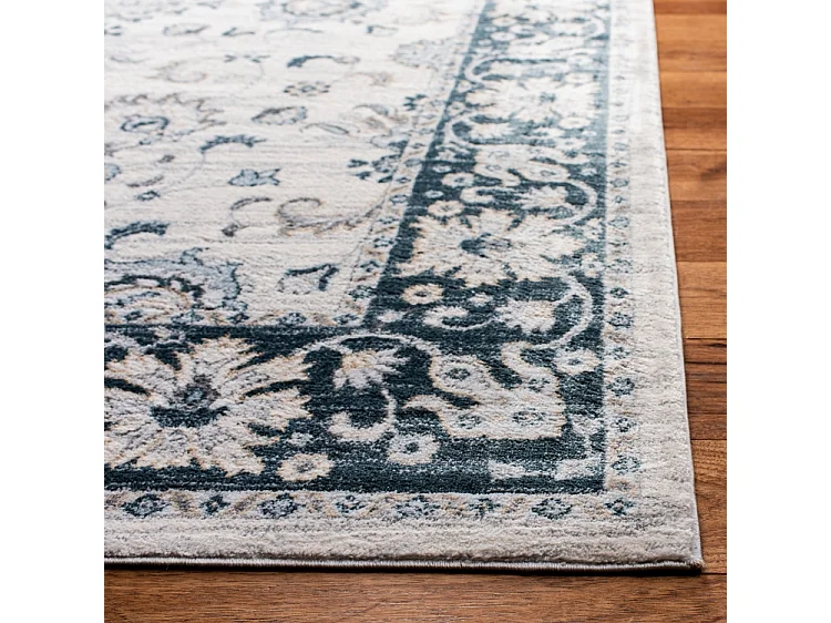 Tapis Neutre/Bleu Marine 91 X 152 cm - Alayna