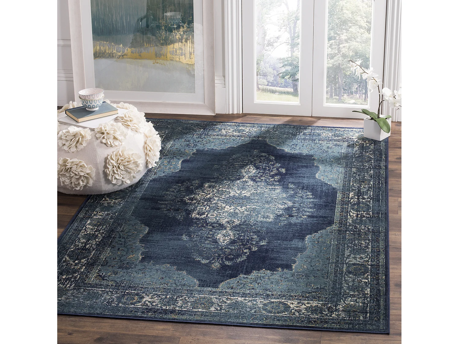 Tapis Bleu Marine 122 X 170 cm - Sibyla