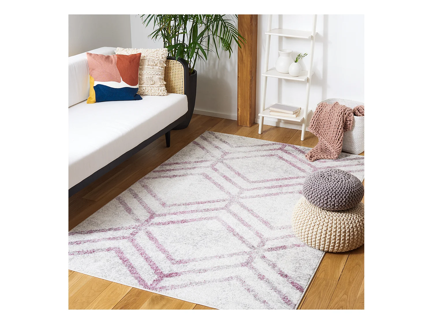 Tapis Neutre/Violet 155 X 229 cm - Riley