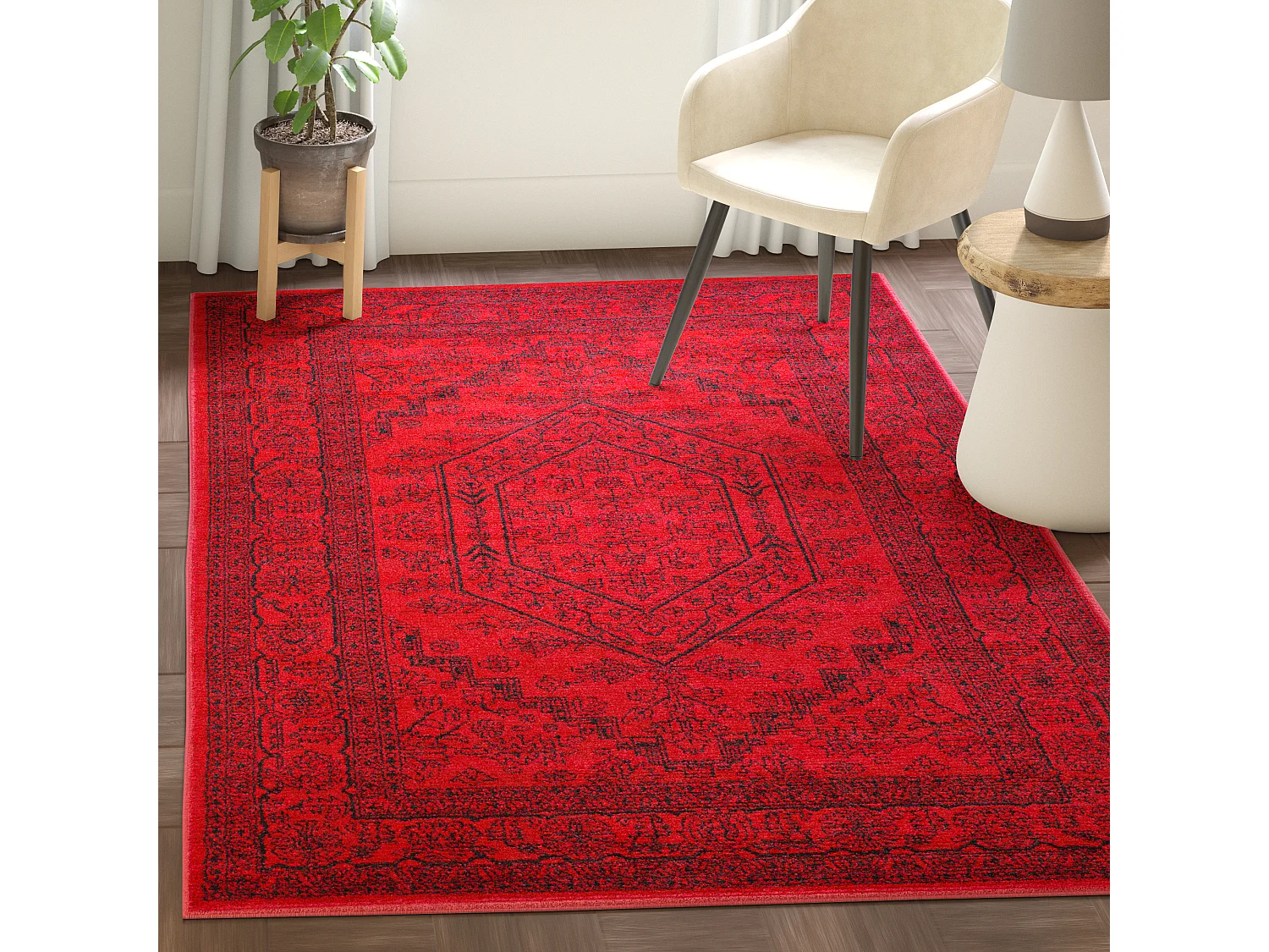 Tapis Rouge/Noir 122 X 183 cm - Arianwen