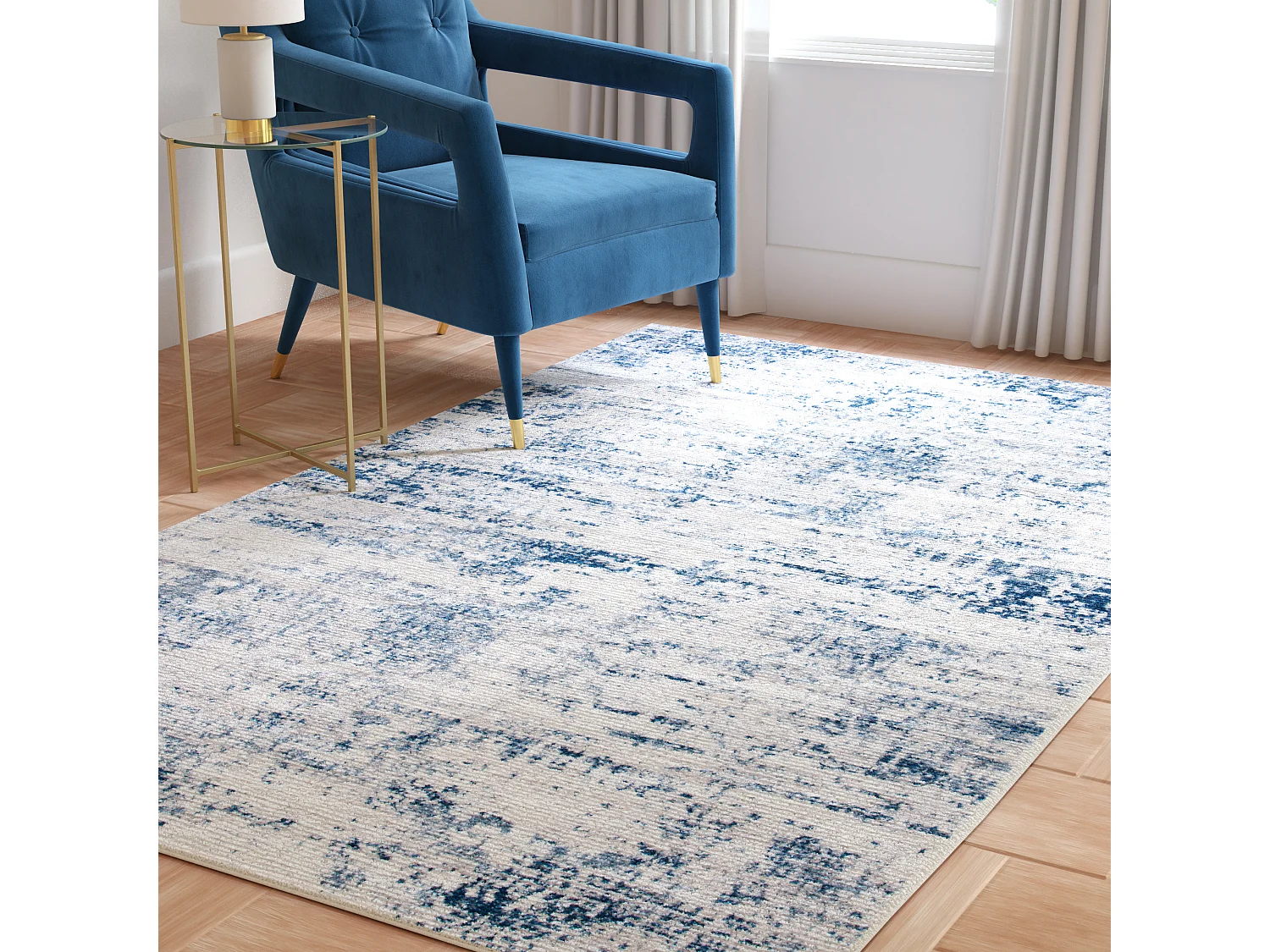 Tapis Ivoire/Marine 160 X 229 cm - Senata