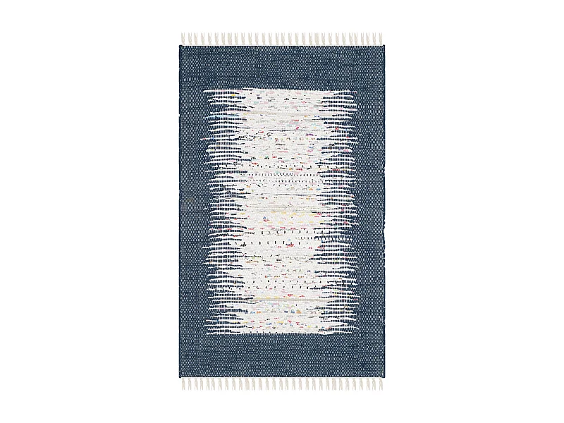 Tapis Neutre/Bleu Marine 76 X 122 cm - Saltillo