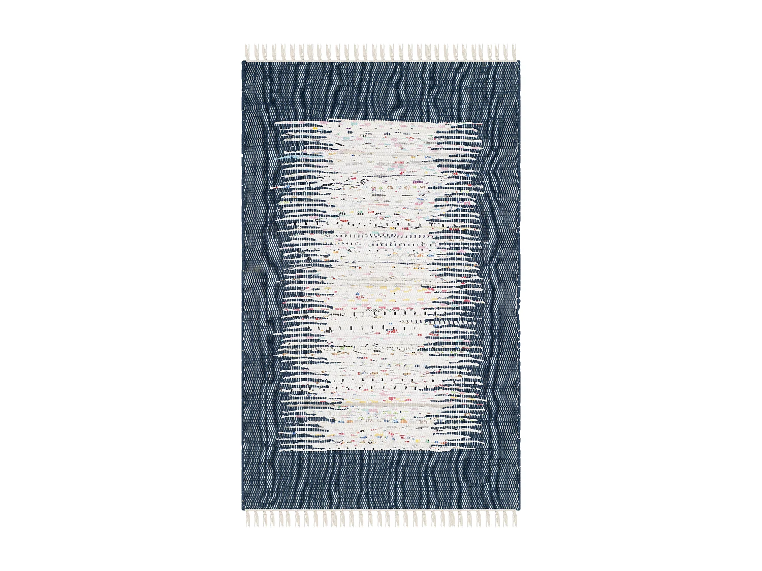 Tapis Neutre/Bleu Marine 76 X 122 cm - Saltillo