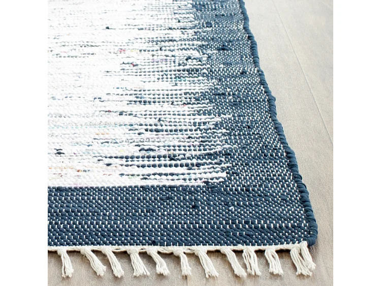 Tapis Neutre/Bleu Marine 76 X 122 cm - Saltillo