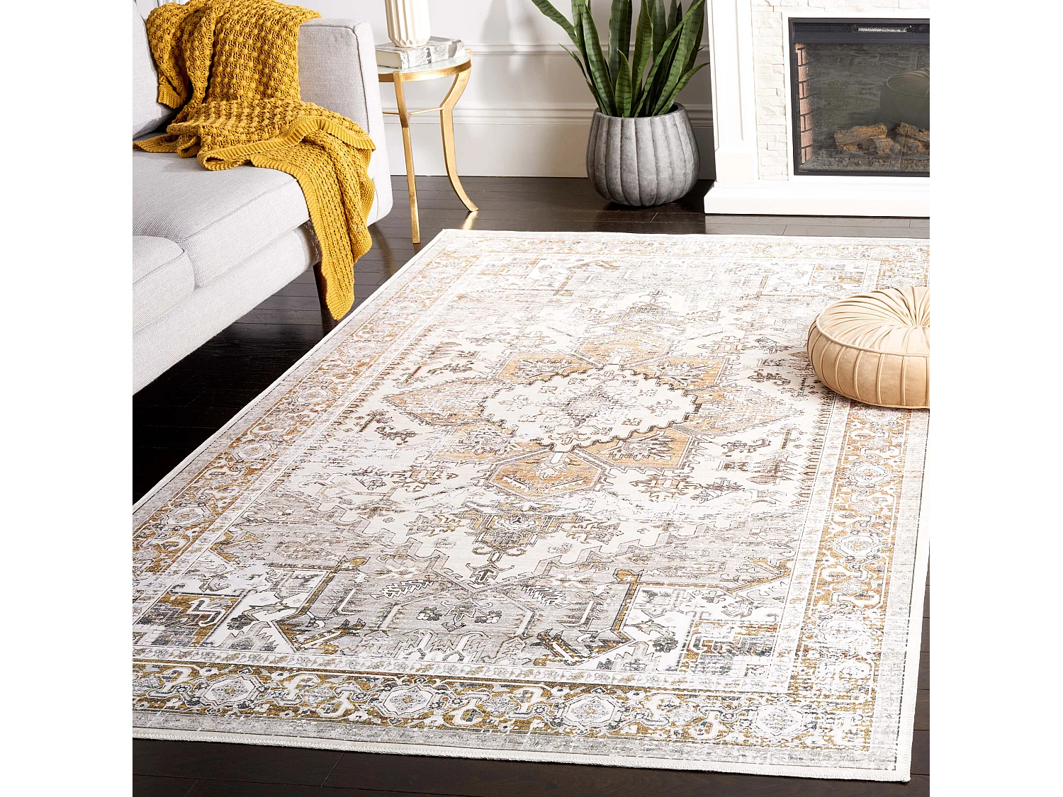 Tapis Beige/Or 183 X 274 cm - Bailee