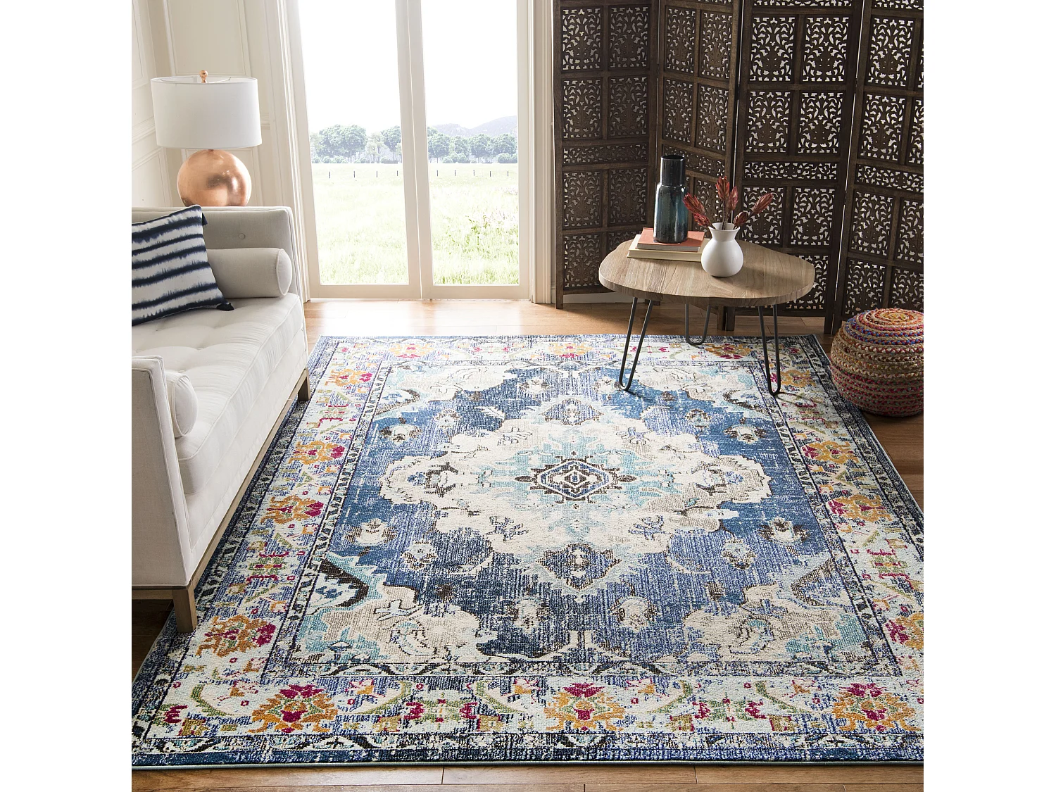 Tapis Bleu marine/Bleu clair 244 X 305 cm - Milà