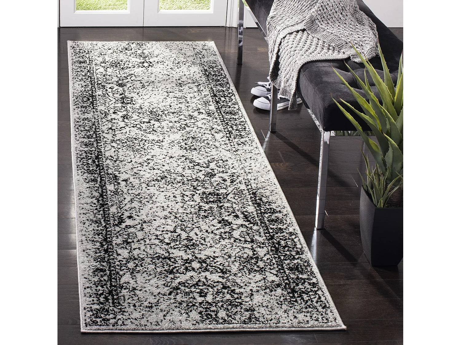 Tapis Gris/Noir 76 X 244 cm - Lucinda