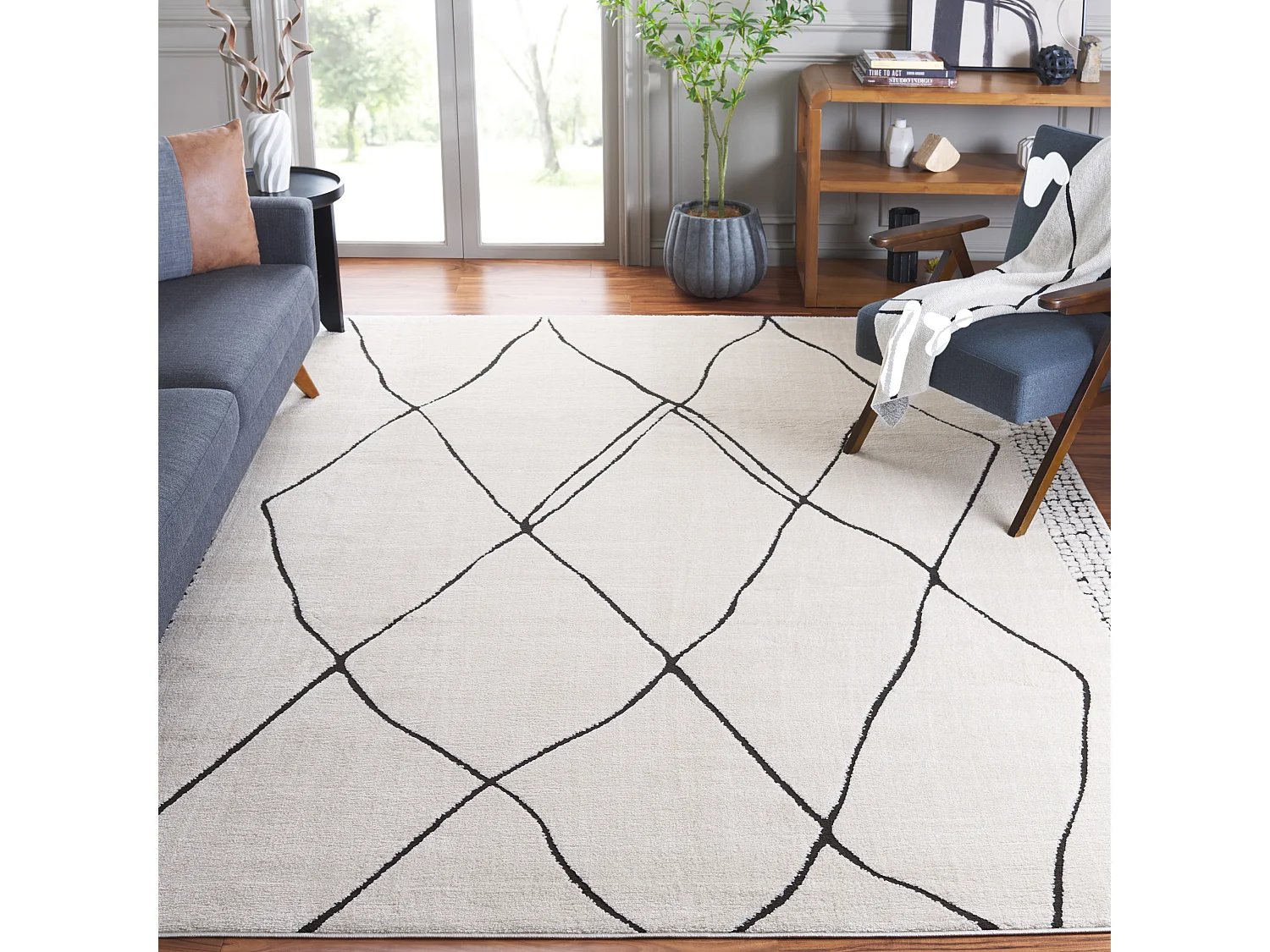 Tapis Ivoire/Noir 235 x 305 cm - Luxury