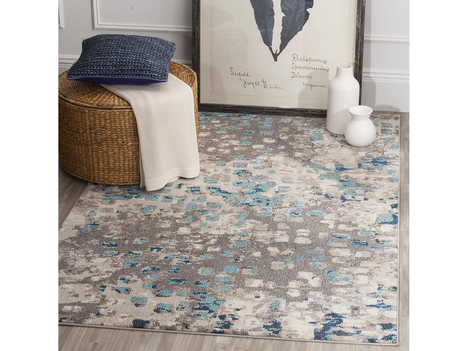 Tapis Gris/Bleu 122 X 170 cm - Alec