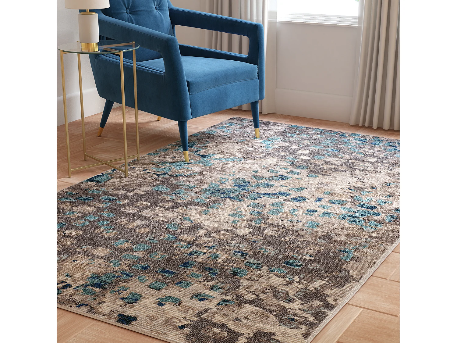 Tapis Gris/Bleu 122 X 170 cm - Alec
