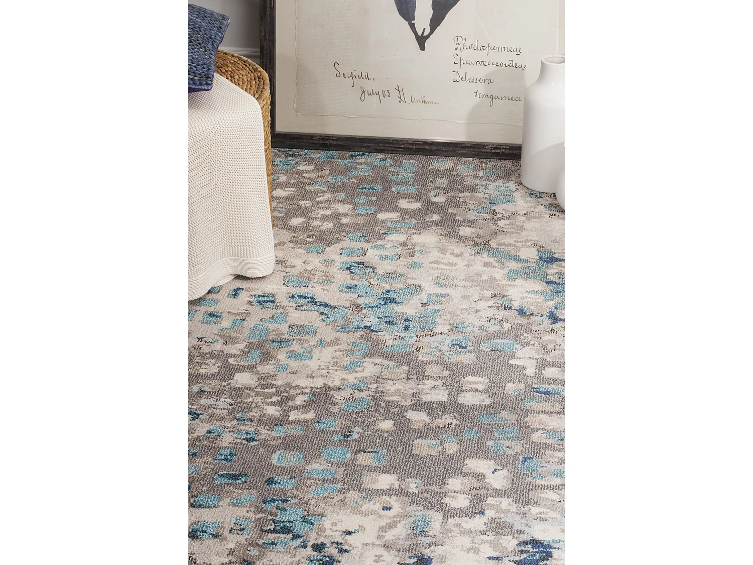 Tapis Gris/Bleu 122 X 170 cm - Alec
