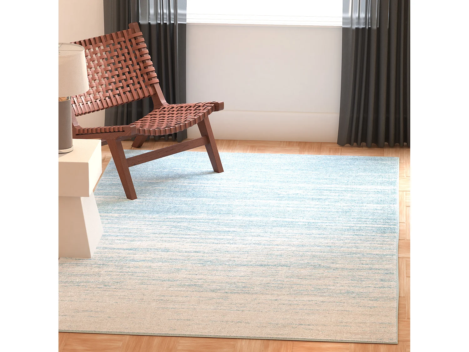 Tapis Bleu/Neutre 135 x 196 cm - Marius