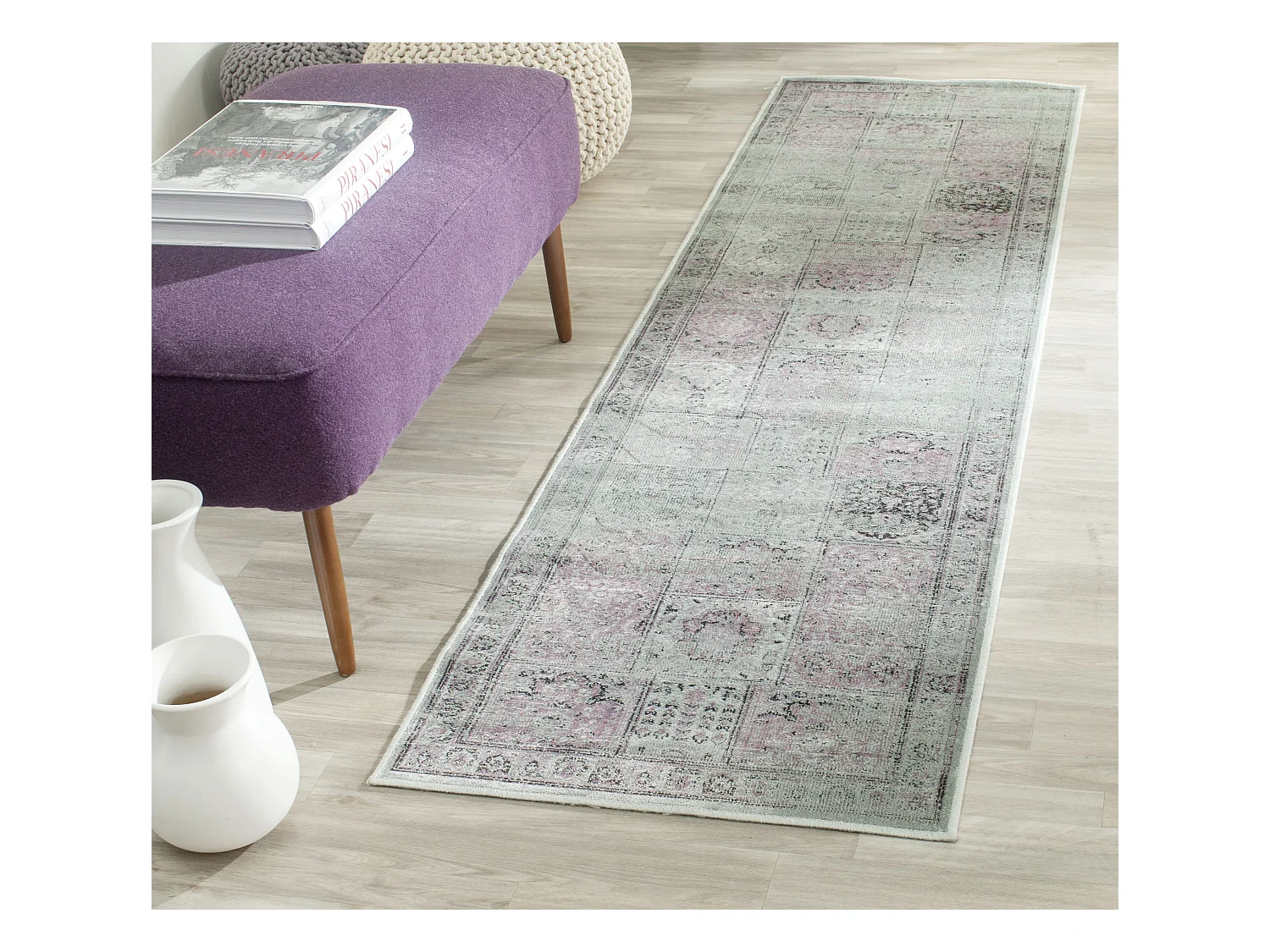 Tapis Violet/Gris 66 X 244 cm - Suri