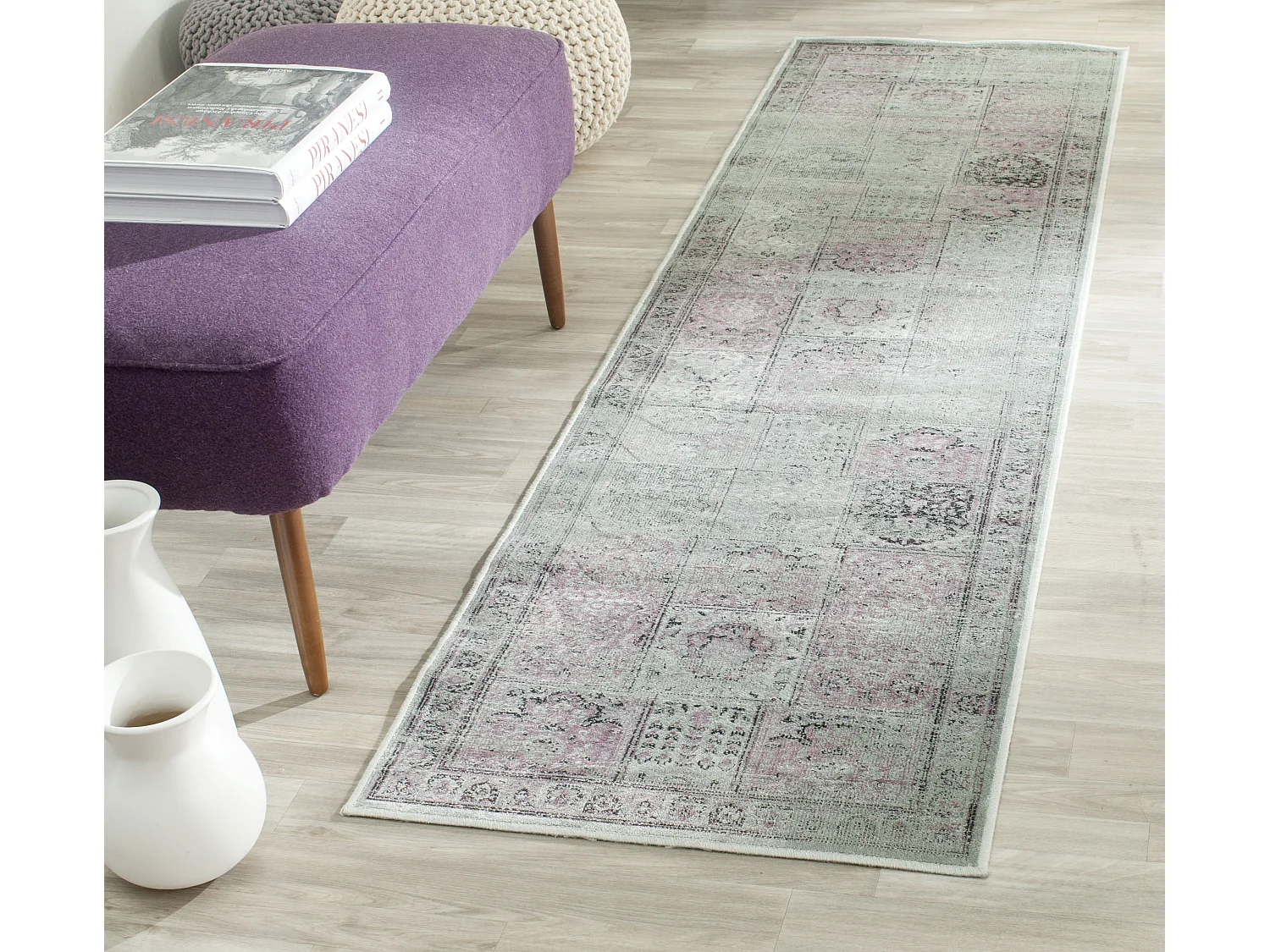 Tapis Violet/Gris 66 X 244 cm - Suri