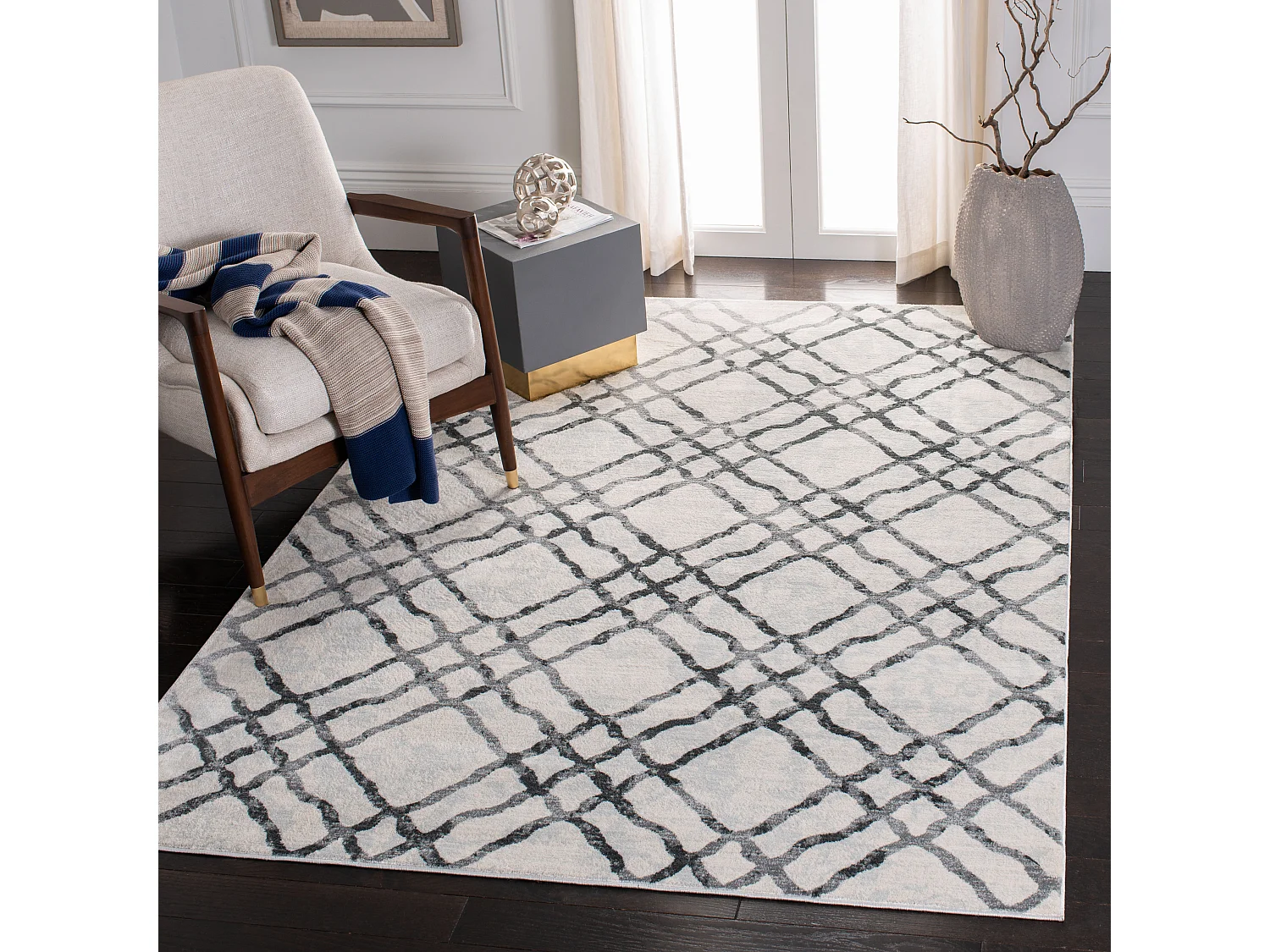 Tapis Neutre/Gris 122 X 183 cm - Sylvia