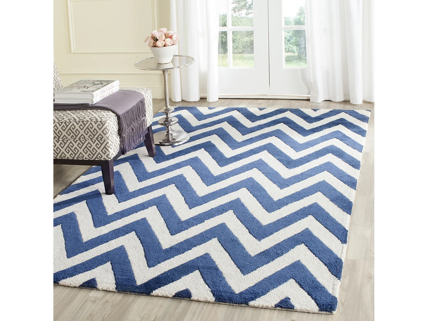 Tapis Bleu Marine/Neutre 122 X 183 cm - Stella