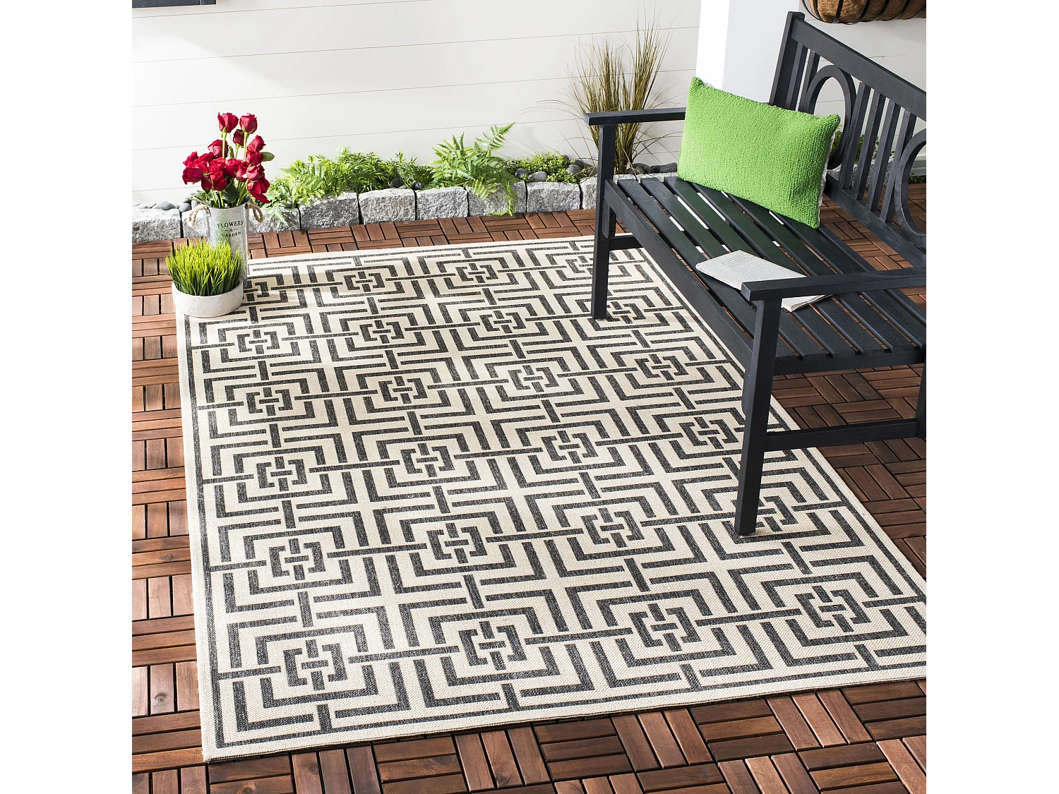 Tapis Neutre/Noir 155 X 229 cm - Lipari