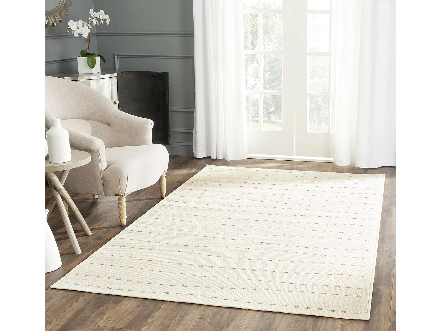Tapis Neutre/Multicolore 122 X 170 cm - Emseralda