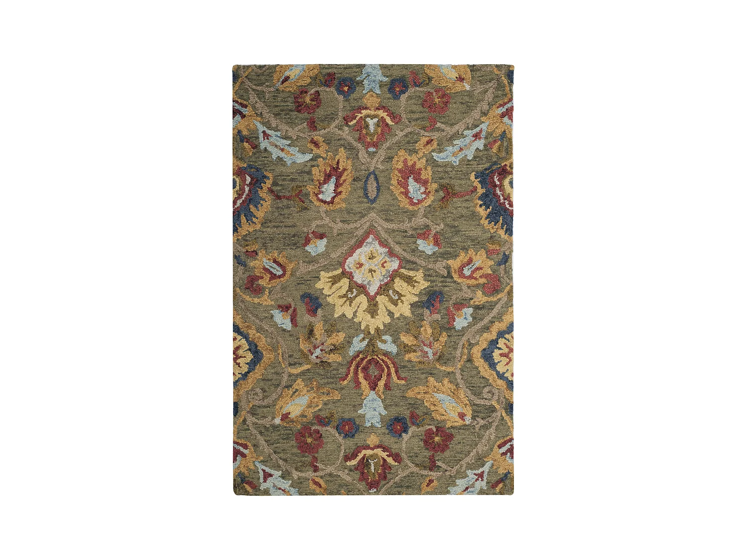 Tapis Vert/Multicolore 91 X 152 cm - Juni