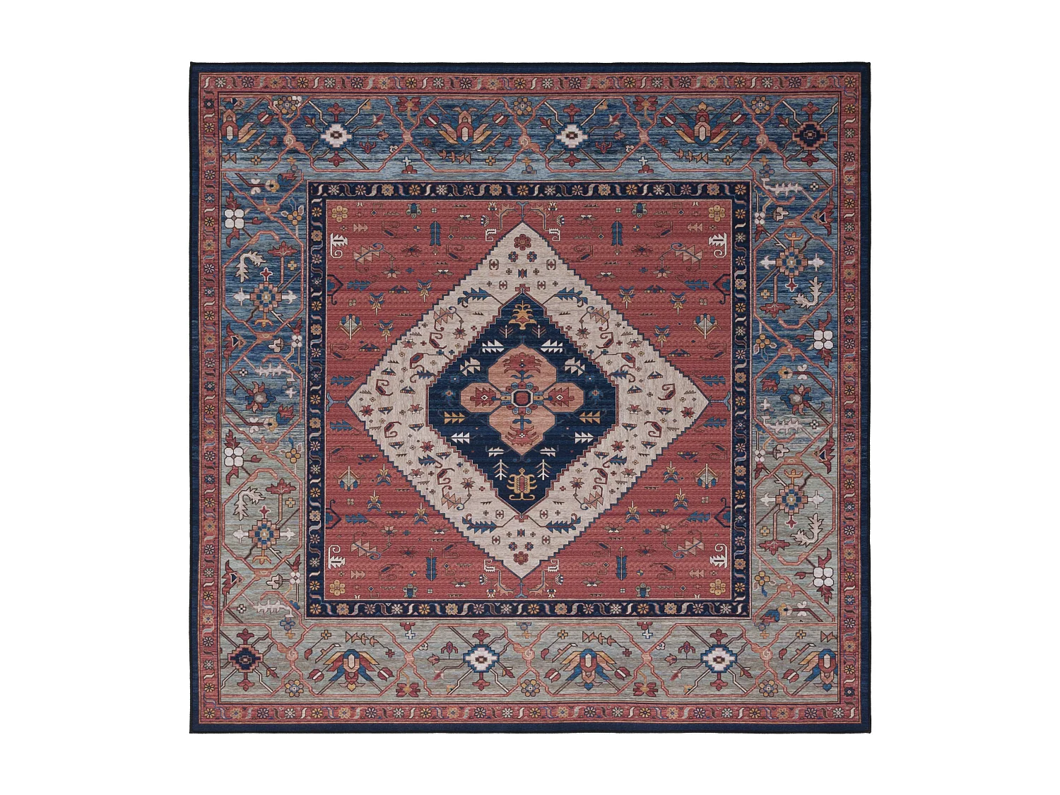 Tapis Rouille/Bleu 183 X 183 cm - Bishop