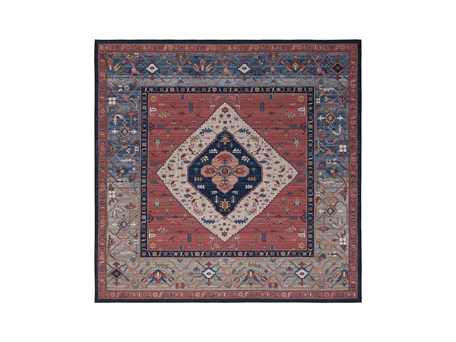 Tapis Rouille/Bleu 183 X 183 cm - Bishop