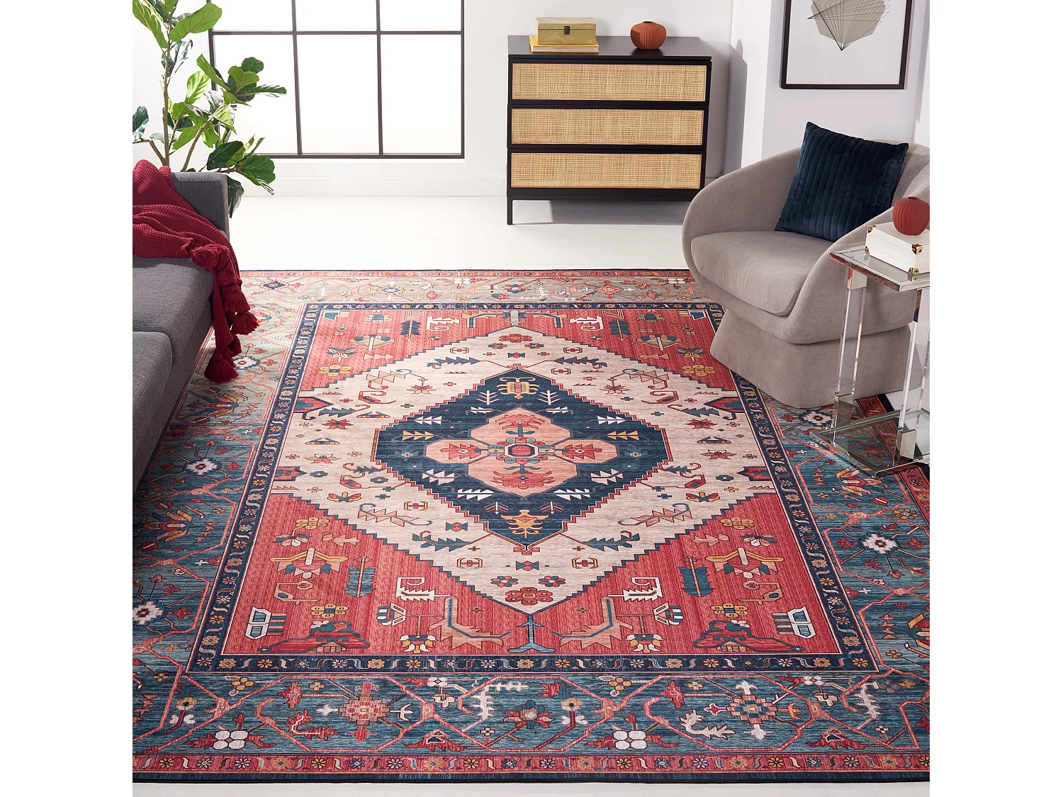 Tapis Rouille/Bleu 183 X 183 cm - Bishop