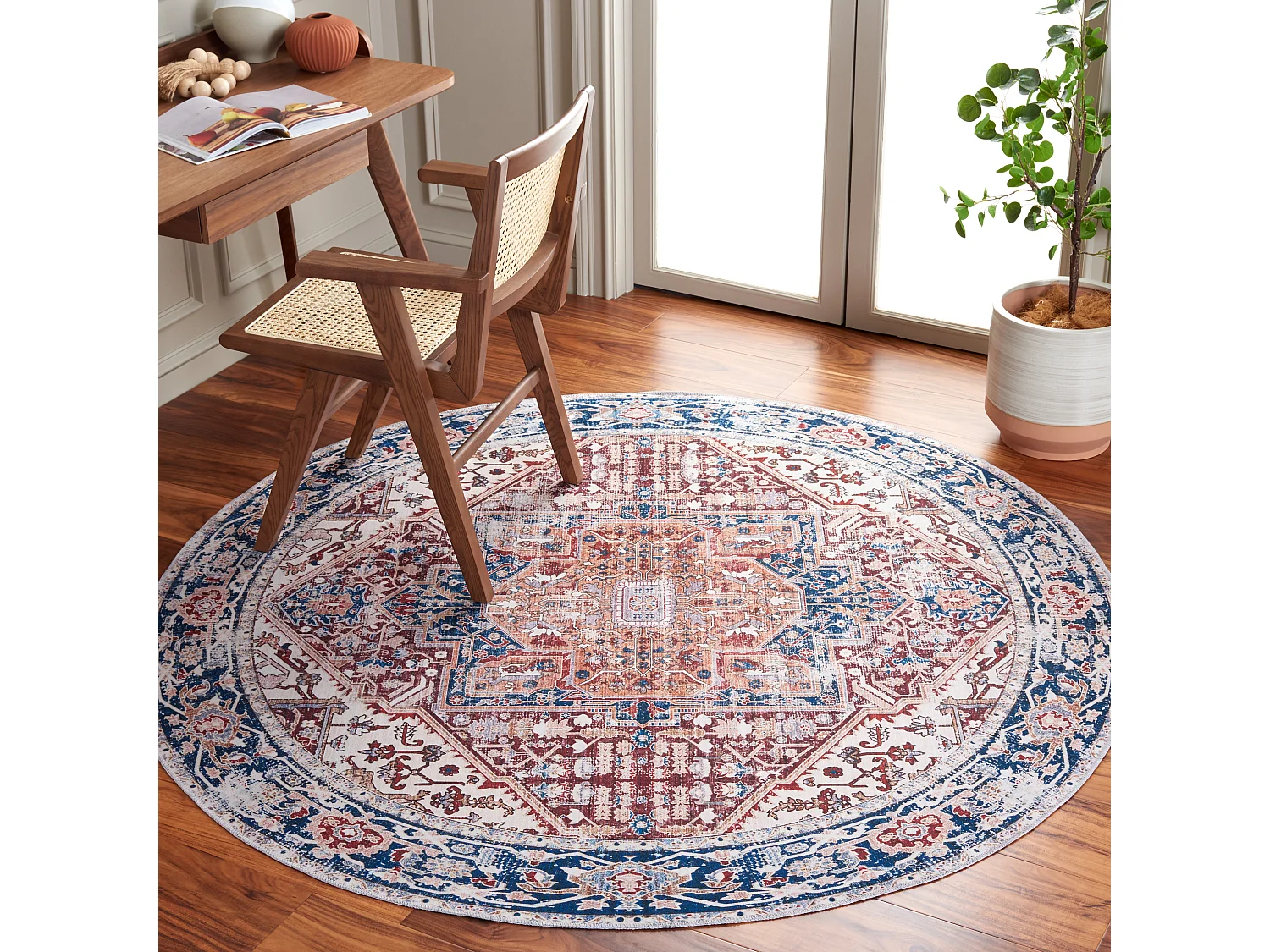 Tapis Rouge/Marine 183 X 183 cm - Serafina