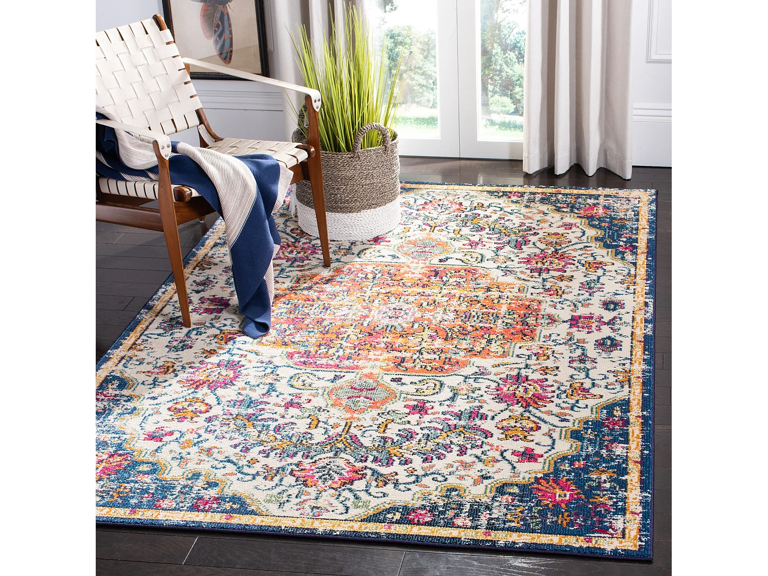 Tapis Neutre/Orange 122 X 183 cm - Maia