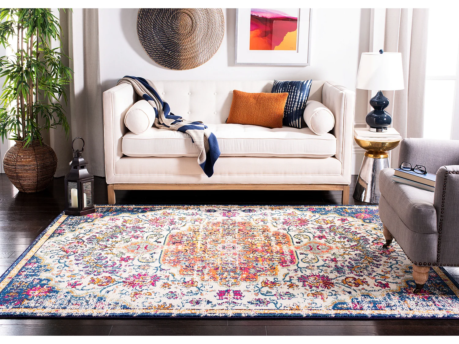 Tapis Neutre/Orange 122 X 183 cm - Maia