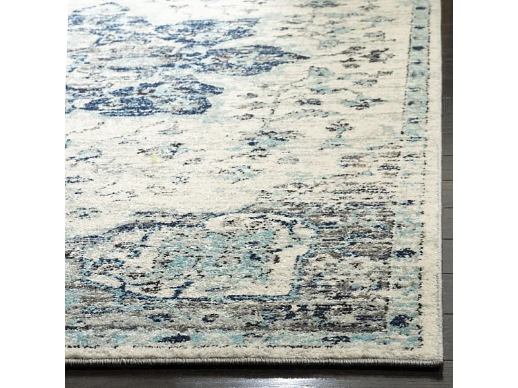 Tapis Neutre/Bleu Marine 91 X 152 cm - Lyanna