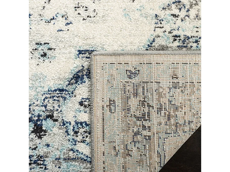 Tapis Neutre/Bleu Marine 91 X 152 cm - Lyanna