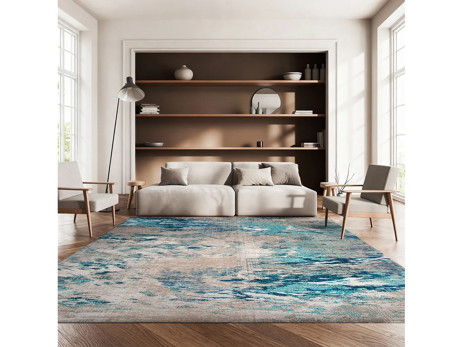 Tapis Bleu/Gris 160 X 229 cm - Julia